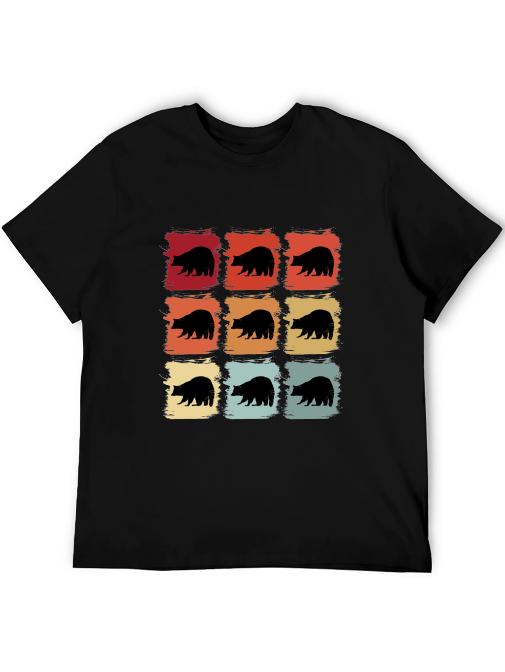 Retro Bear Graphic Tee - Black