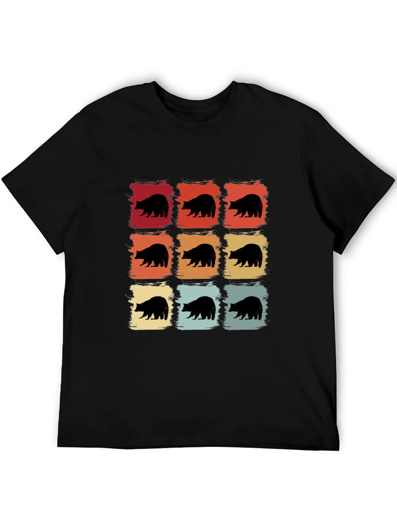 Retro Bear Graphic Tee - Black