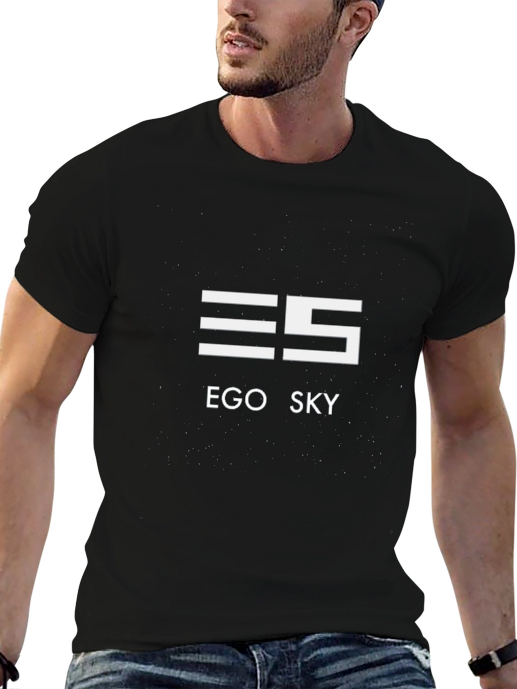 Ego Sky Graphic Tee - Stylish Black Cotton T-Shirt