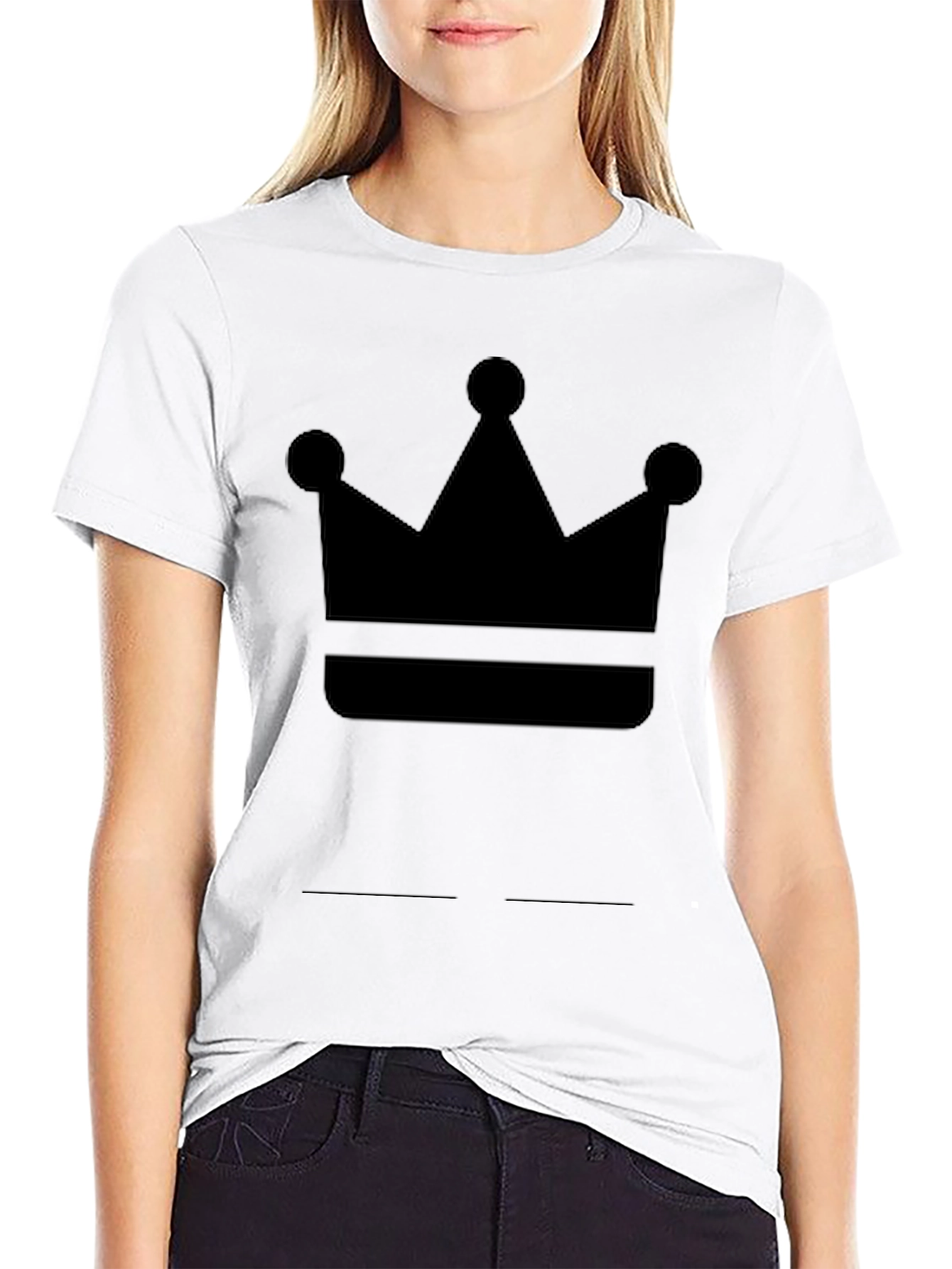 Crown Graphic Tee - Black Cotton