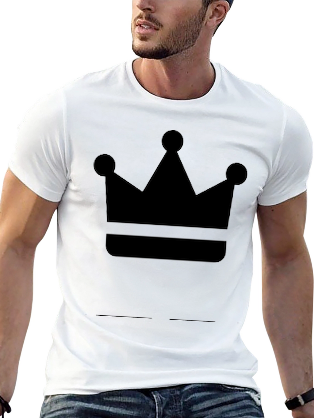 Crown Graphic Tee - Black Cotton
