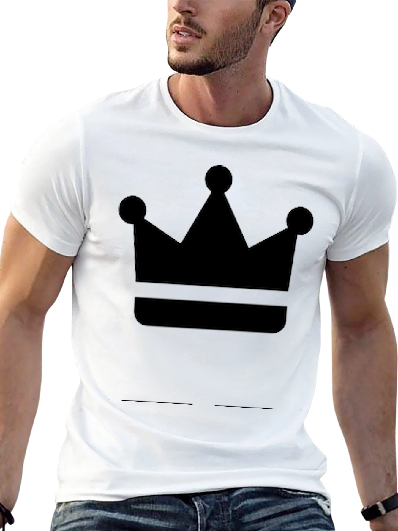 Crown Graphic Tee - Black Cotton