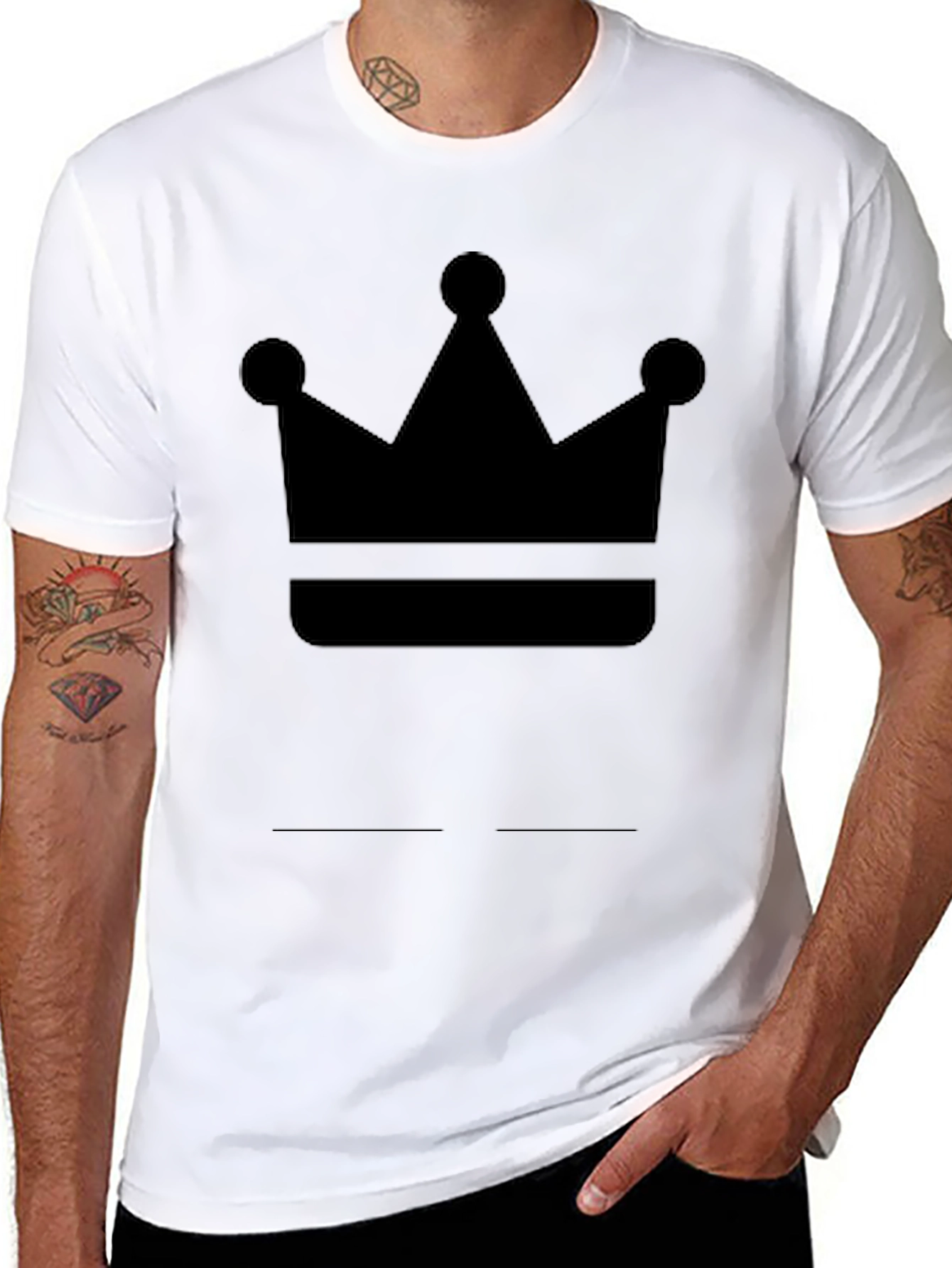 Crown Graphic Tee - Black Cotton