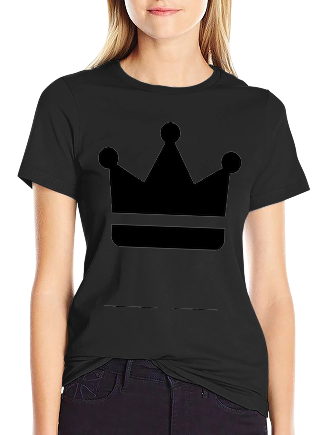 Crown Graphic Tee - Black Cotton