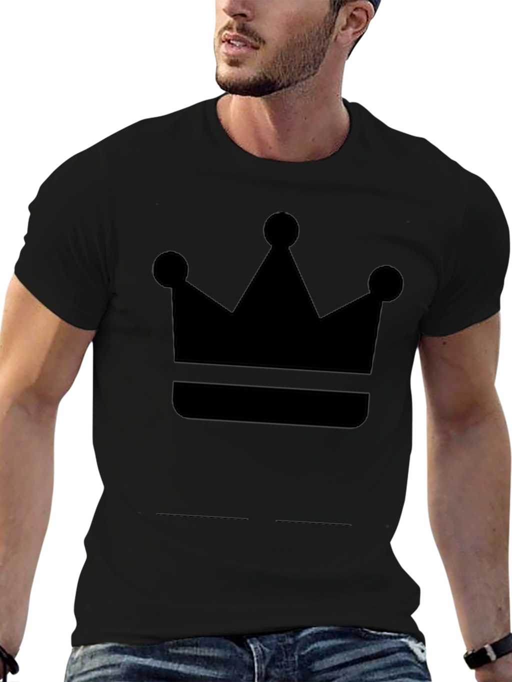 Crown Graphic Tee - Black Cotton