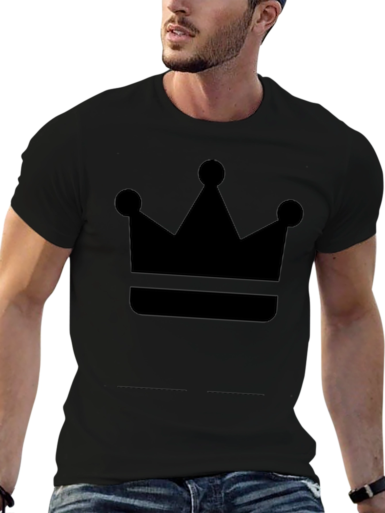 Crown Graphic Tee - Black Cotton
