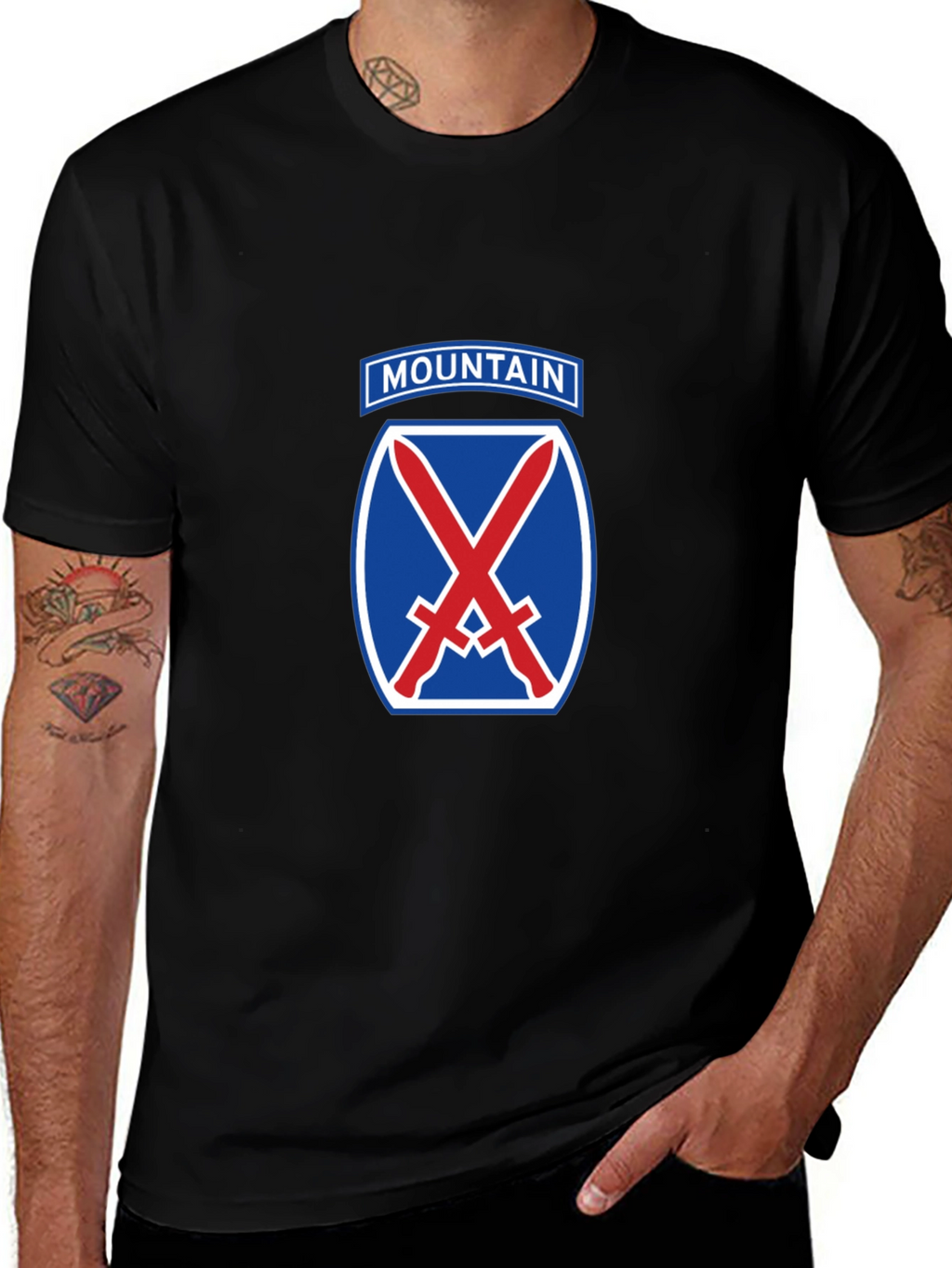 10th Mountain Division Black T-Shirt