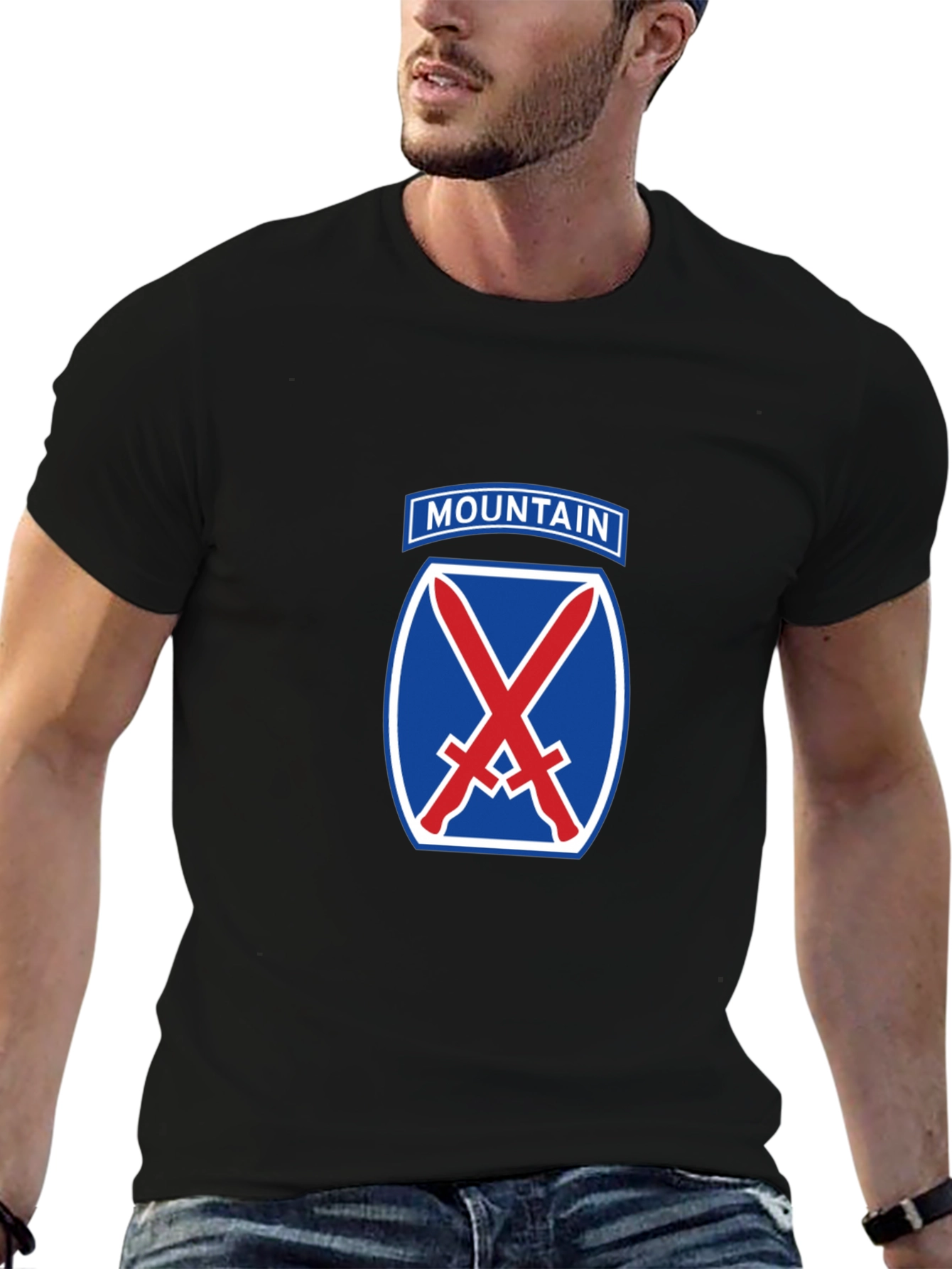 10th Mountain Division Black T-Shirt