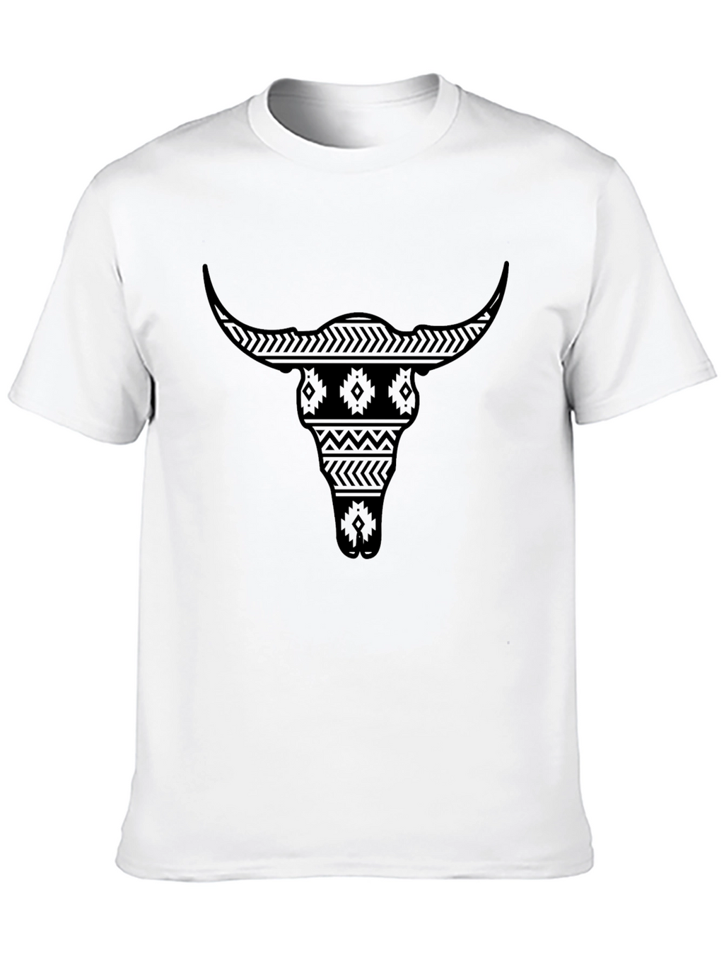 Aztec Bull Skull Graphic T-Shirt