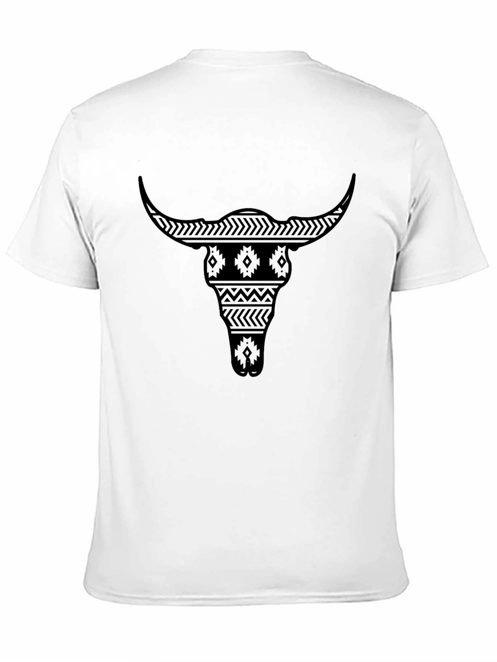 Aztec Bull Skull Graphic T-Shirt