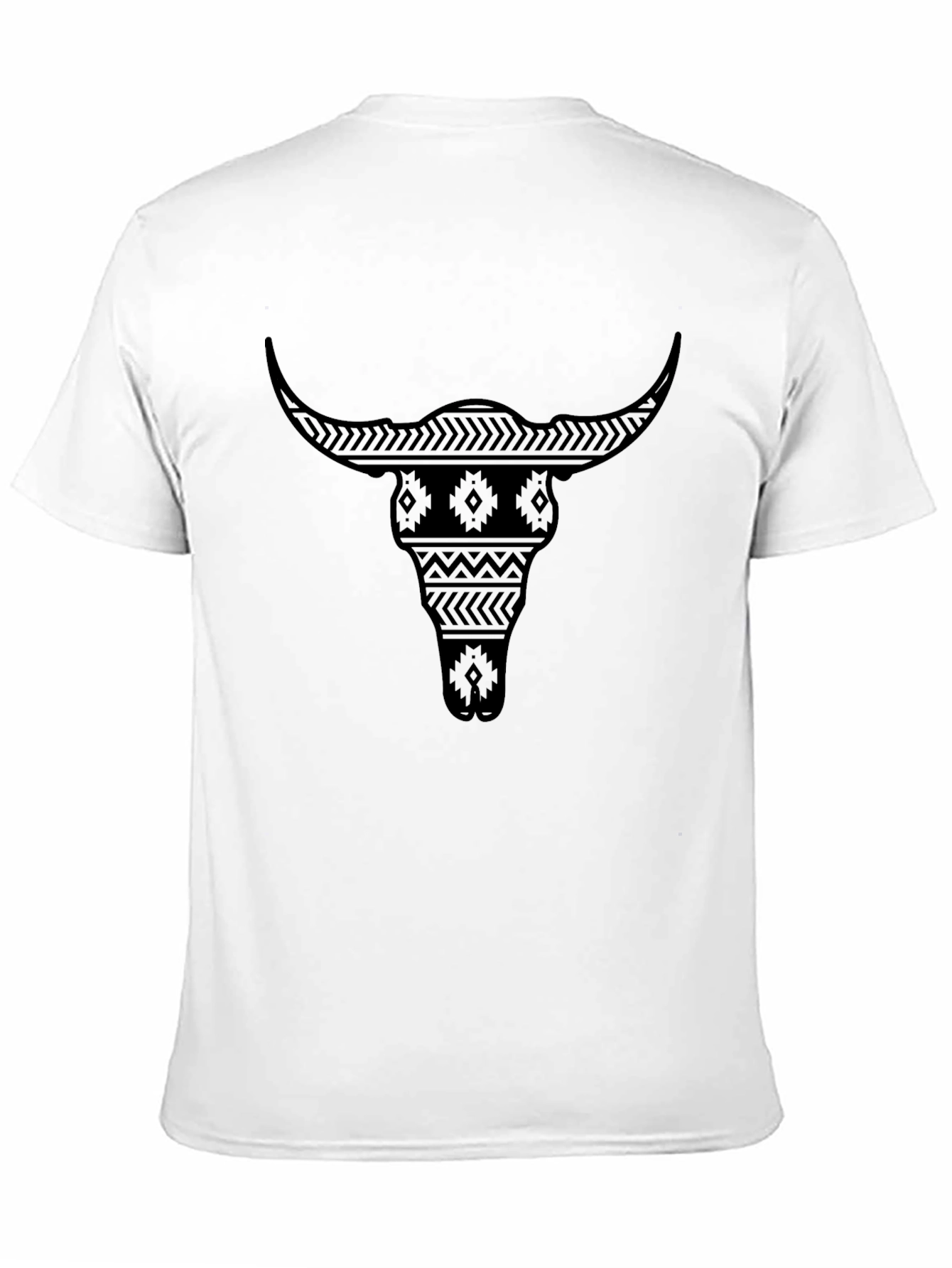 Aztec Bull Skull Graphic T-Shirt