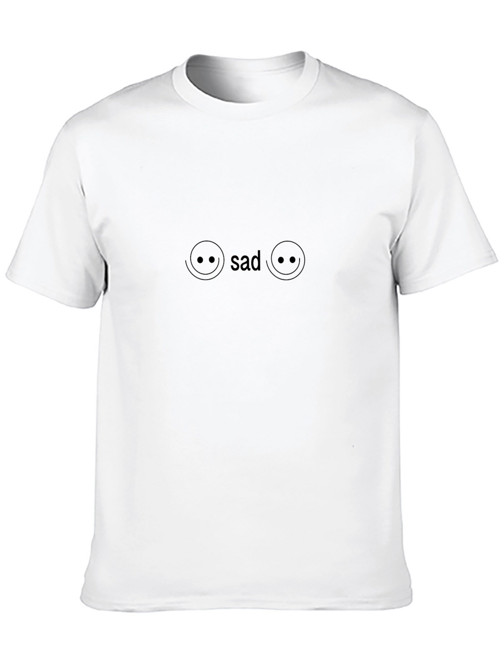 Sad Face Graphic Tee - Black Casual Shirt