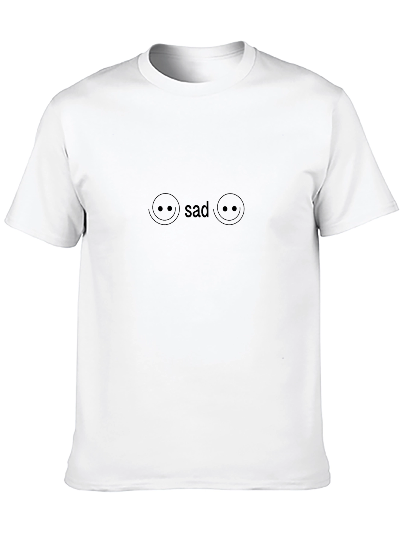 Sad Face Graphic Tee - Black Casual Shirt