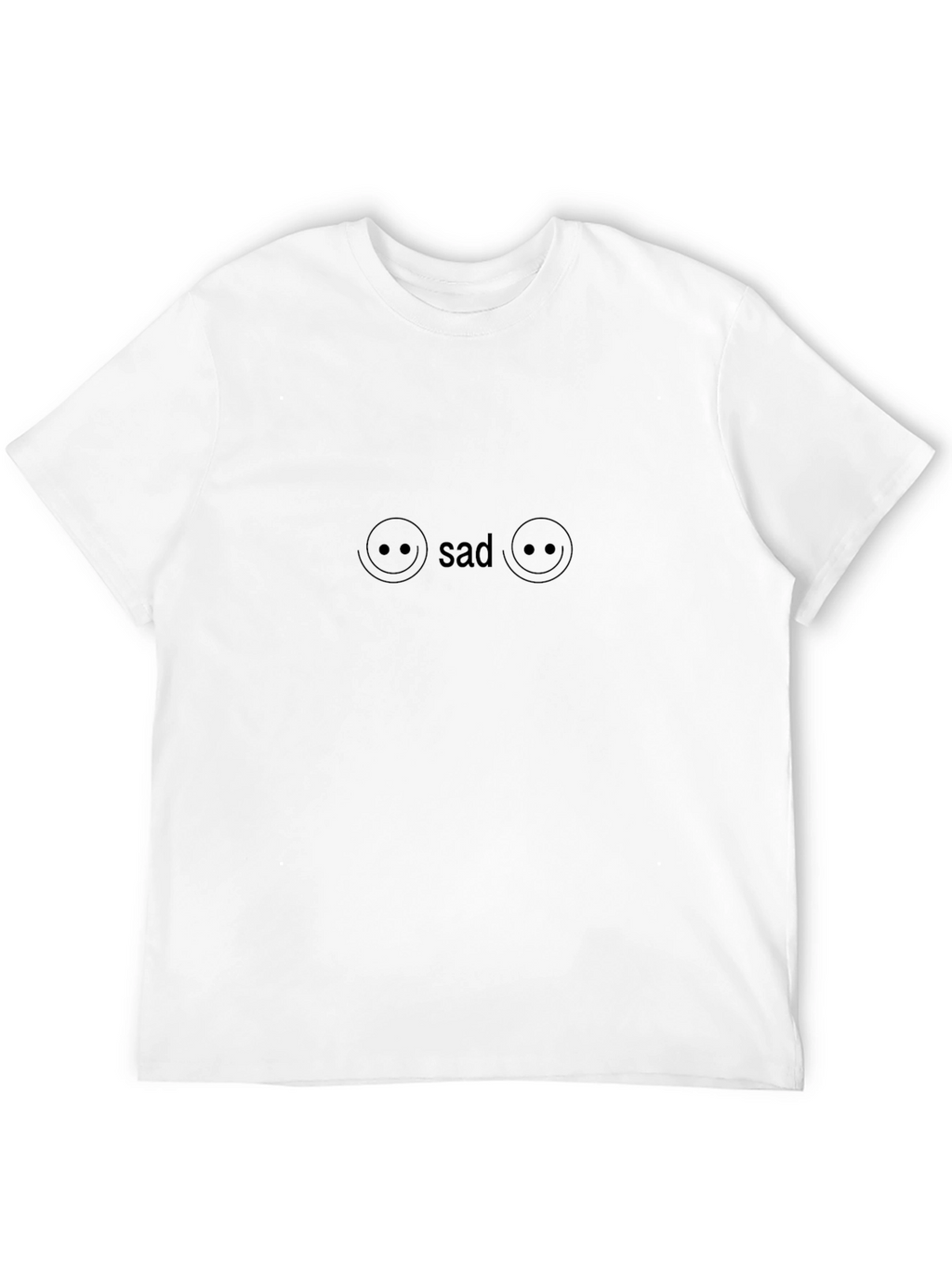 Sad Face Graphic Tee - Black Casual Shirt