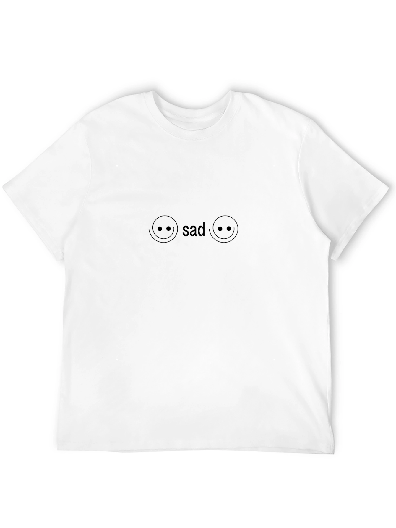 Sad Face Graphic Tee - Black Casual Shirt