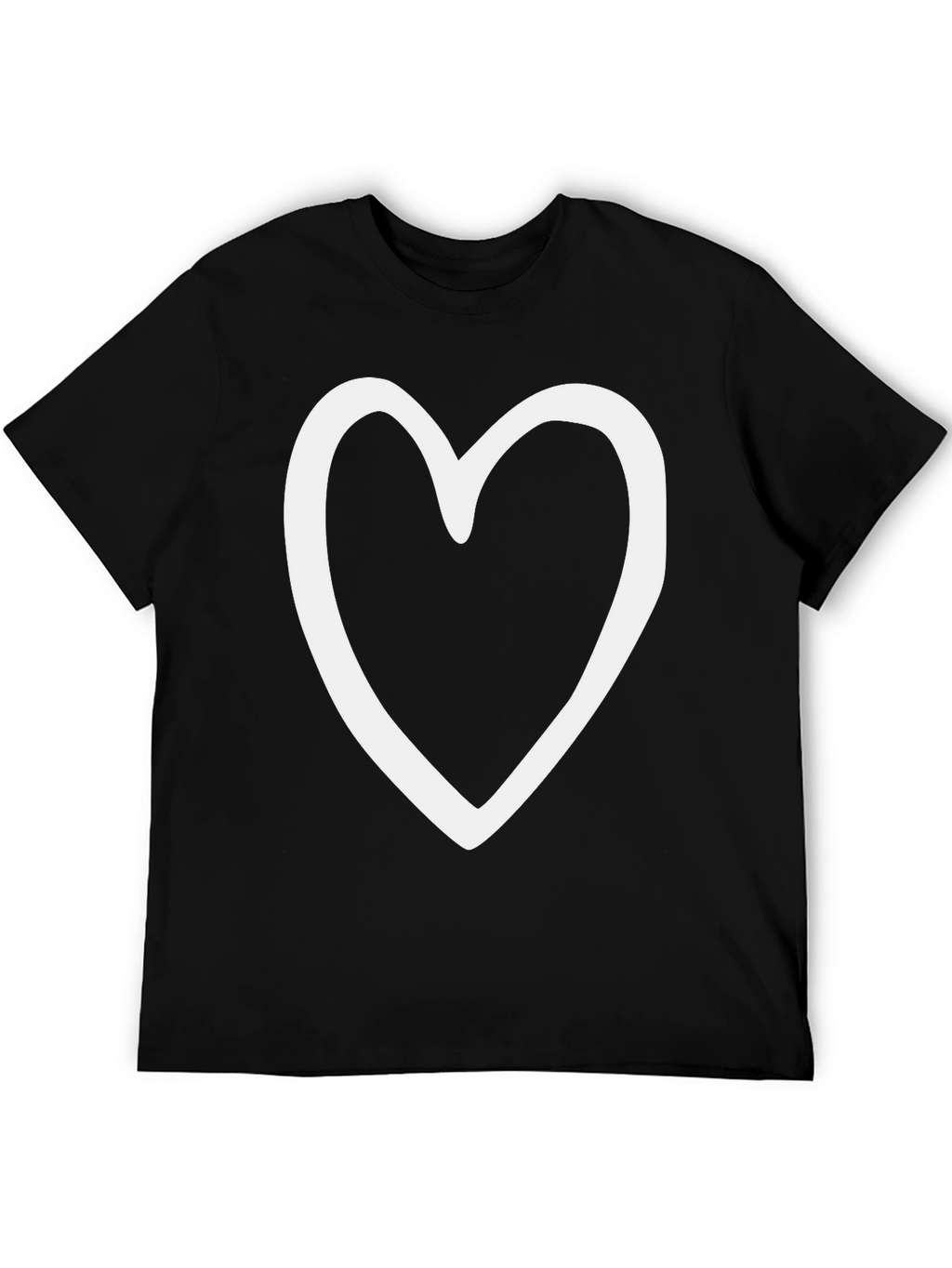 Heart Outline Black Tee - Love & Style