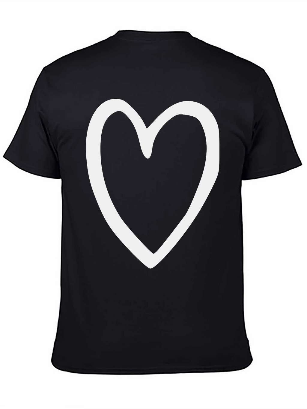 Heart Outline Black Tee - Love & Style