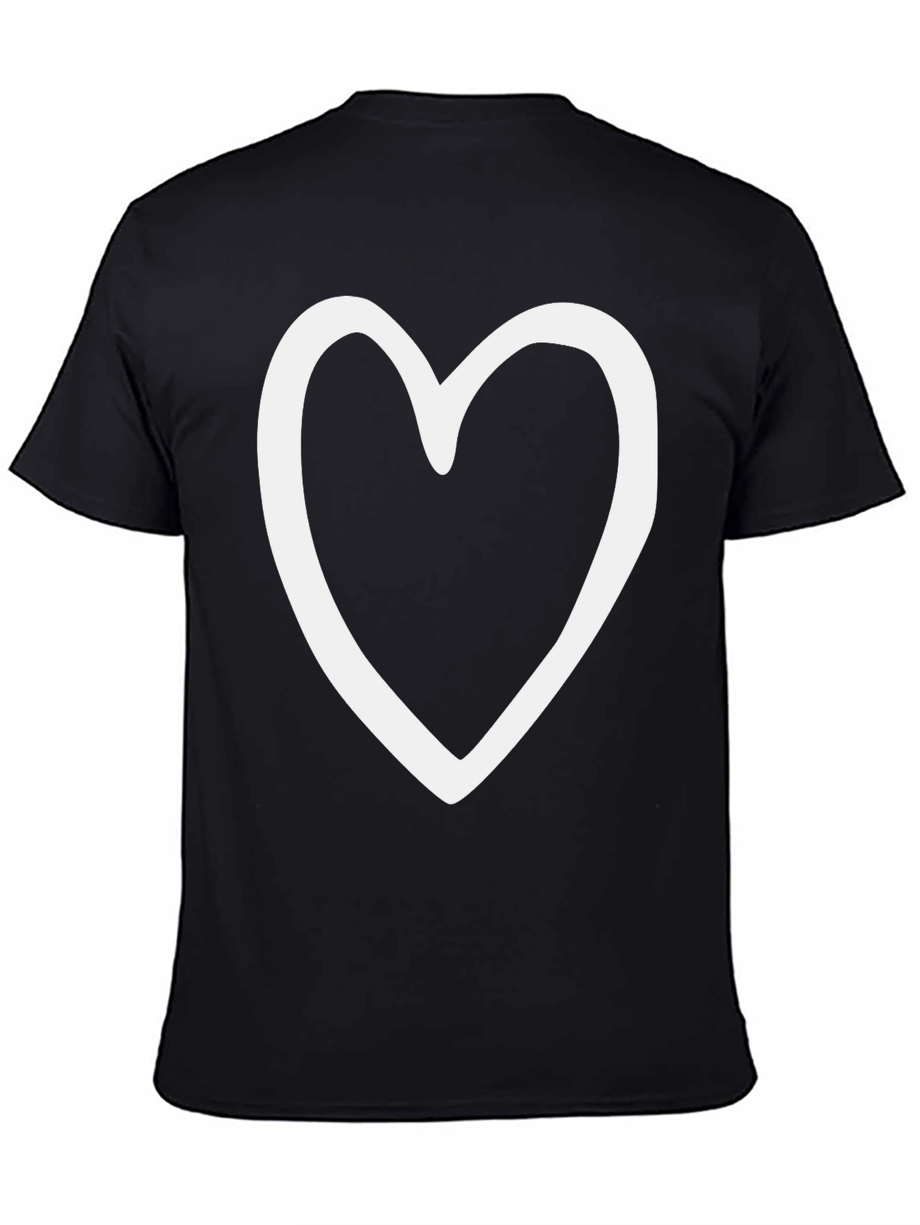 Heart Outline Black Tee - Love & Style