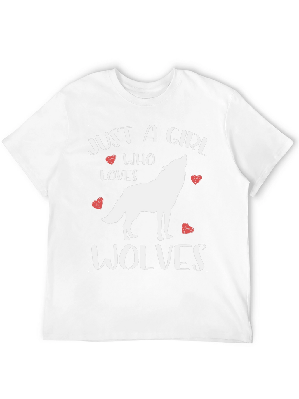Just A Girl Who Loves Wolves Black Graphic T-Shirt