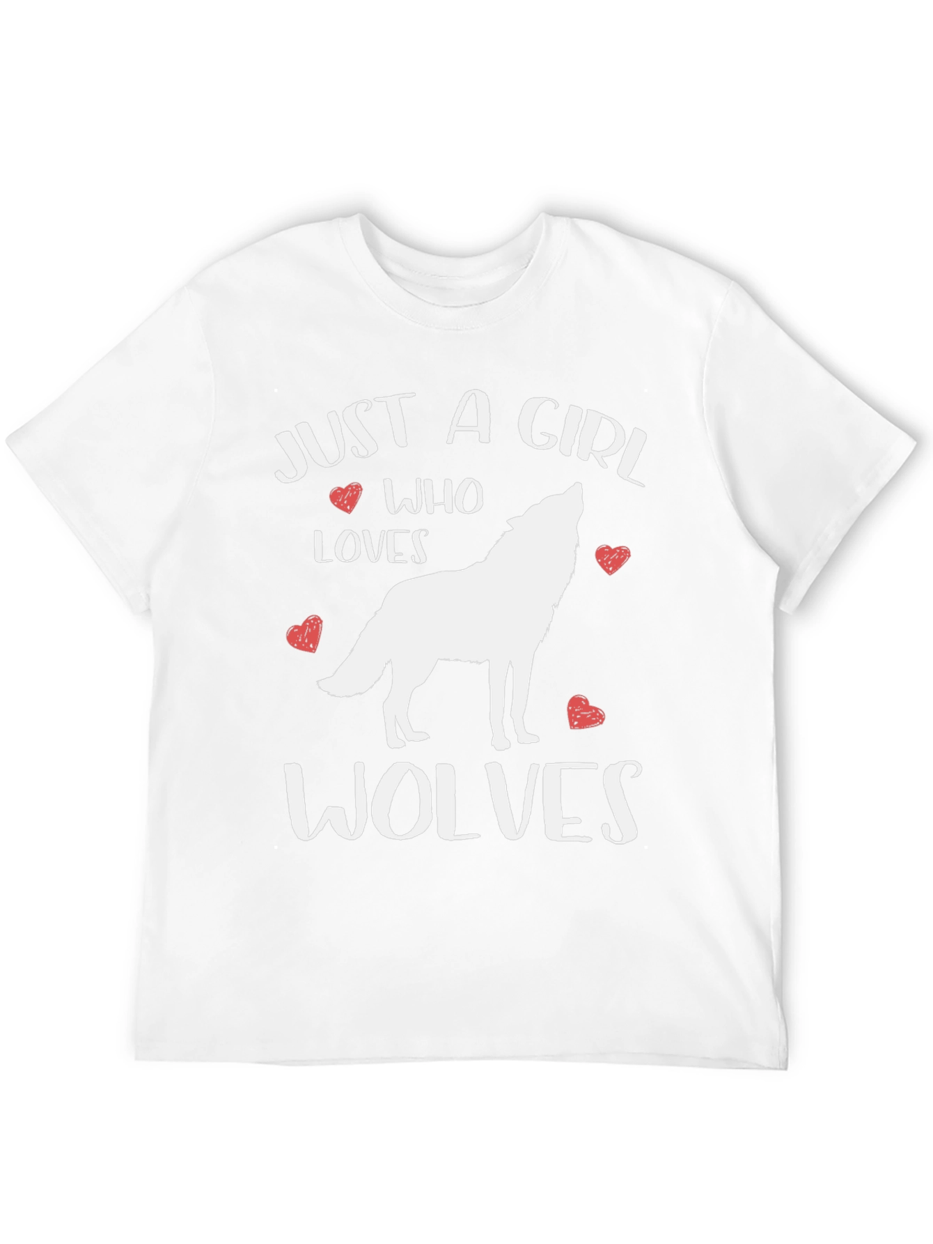 Just A Girl Who Loves Wolves Black Graphic T-Shirt