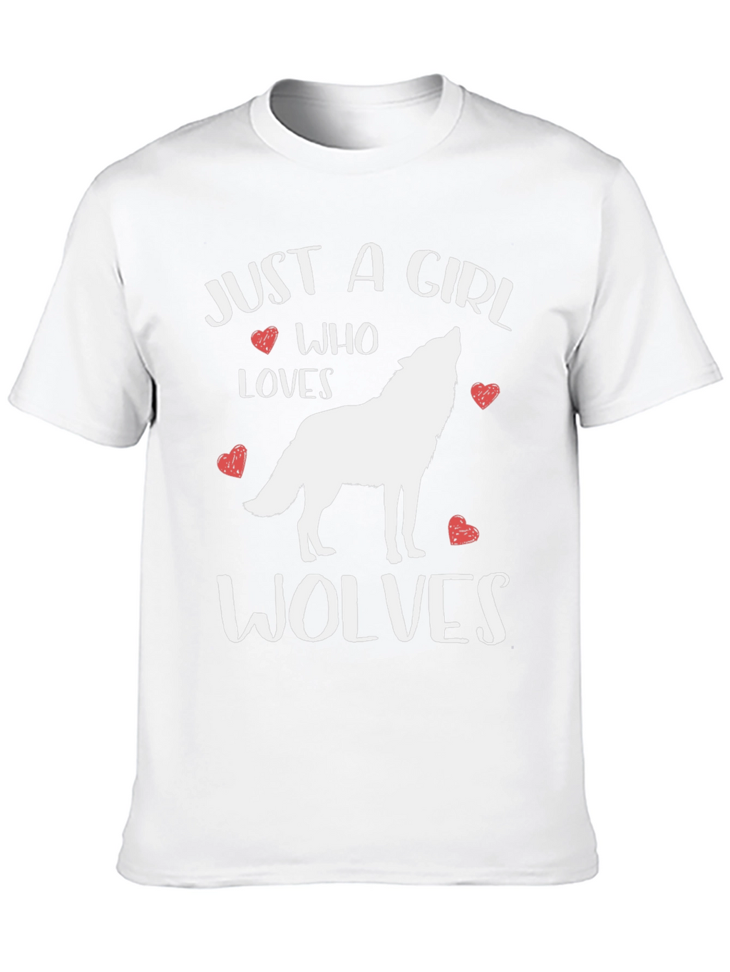 Just A Girl Who Loves Wolves Black Graphic T-Shirt
