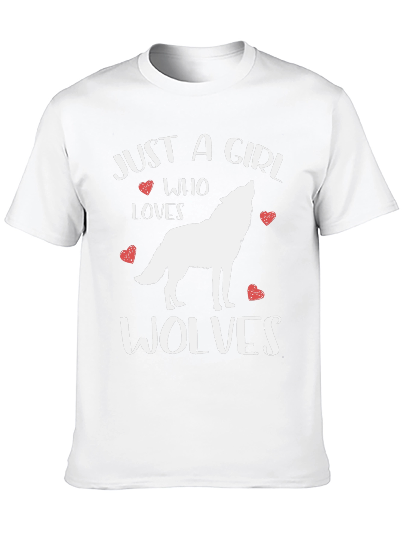 Just A Girl Who Loves Wolves Black Graphic T-Shirt