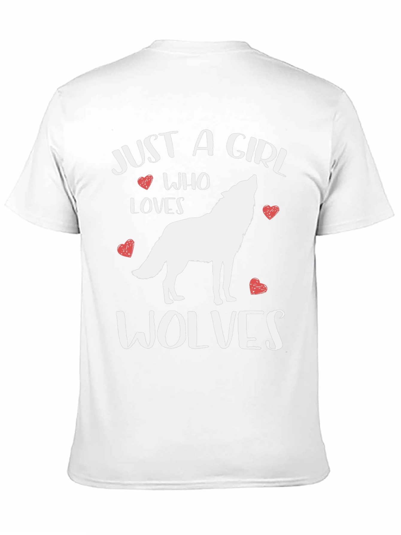 Just A Girl Who Loves Wolves Black Graphic T-Shirt