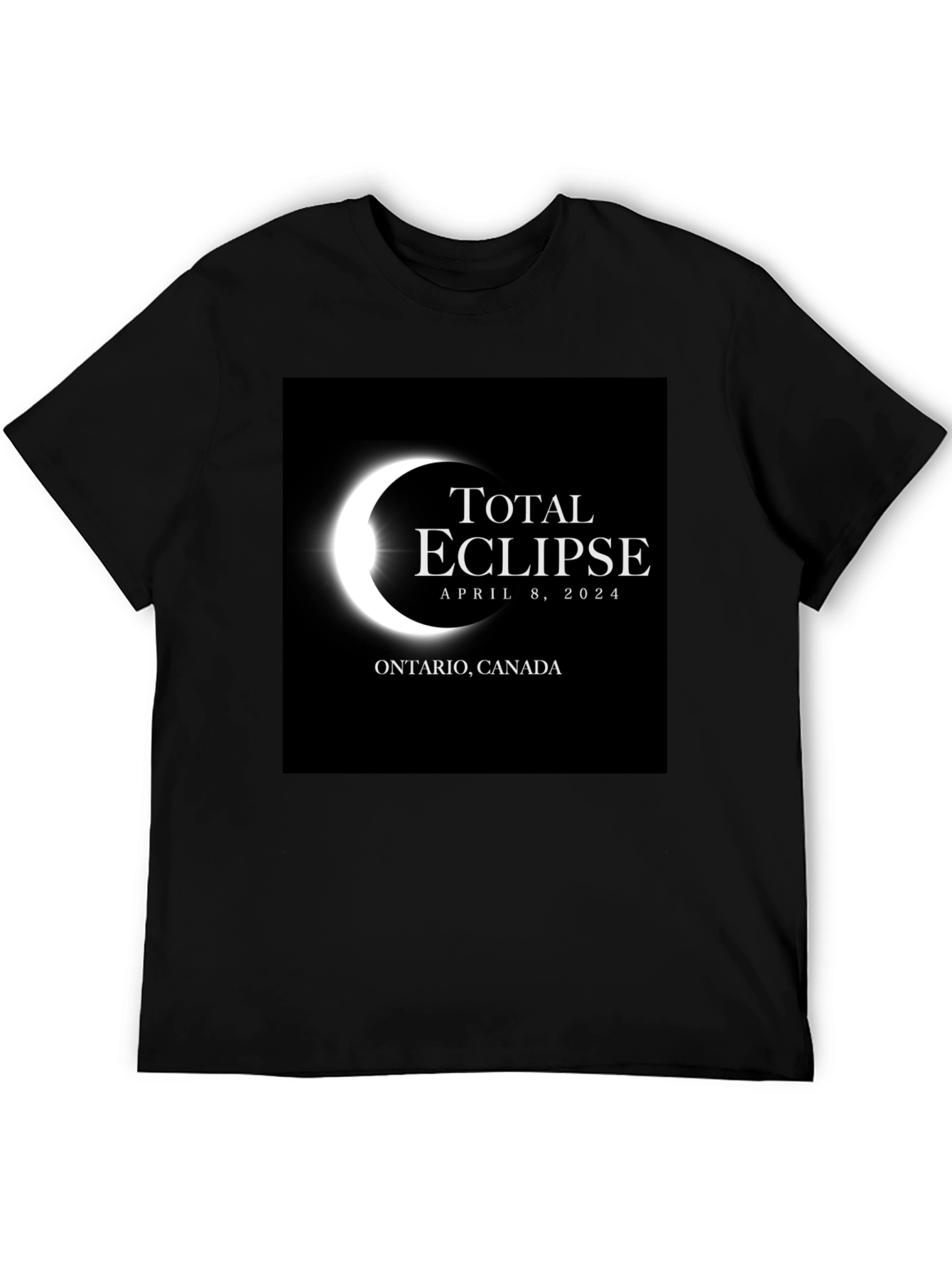 Total Eclipse April 8 2024 Ontario Canada Black T-Shirt