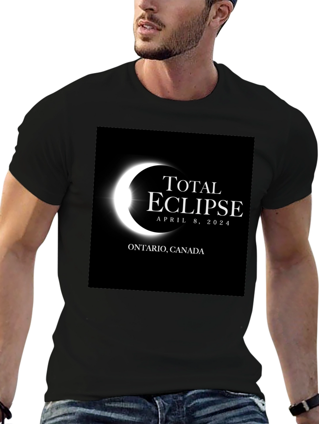 Total Eclipse April 8 2024 Ontario Canada Black T-Shirt