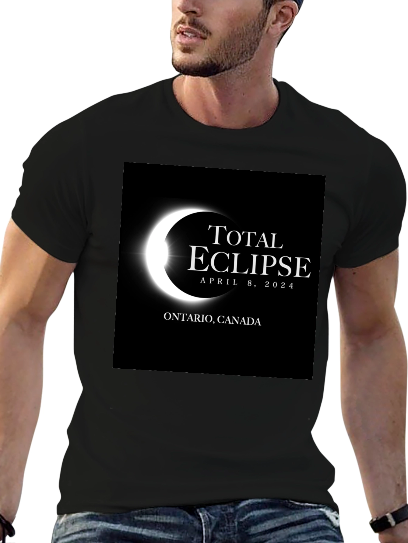 Total Eclipse April 8 2024 Ontario Canada Black T-Shirt