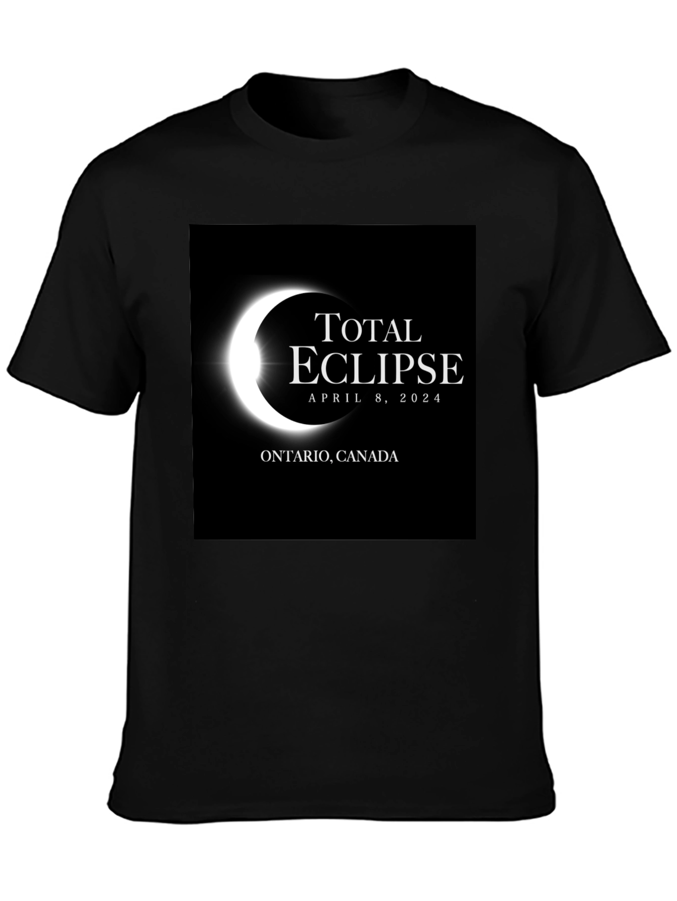 Total Eclipse April 8 2024 Ontario Canada Black T-Shirt