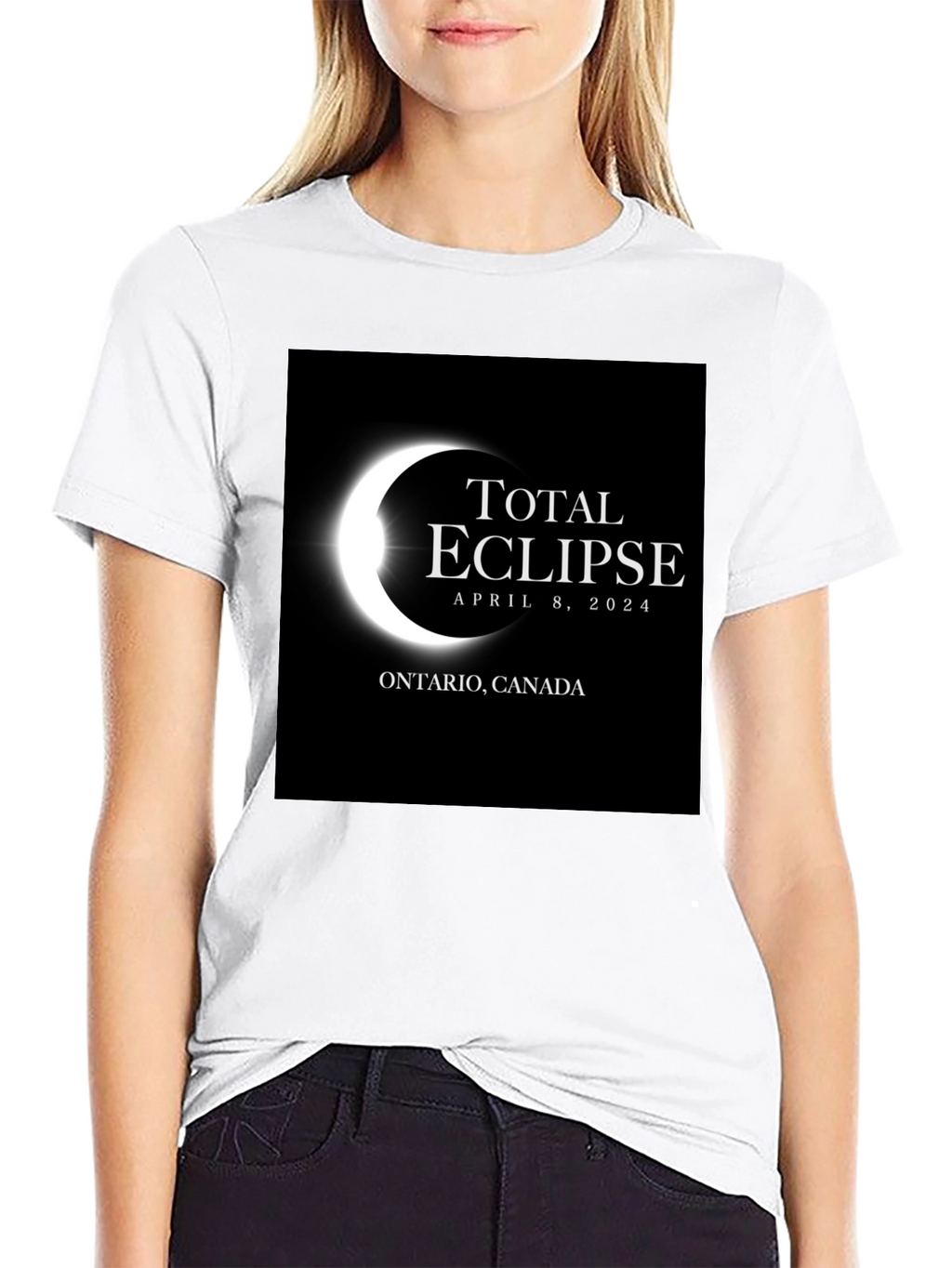Total Eclipse April 8 2024 Ontario Canada Black T-Shirt