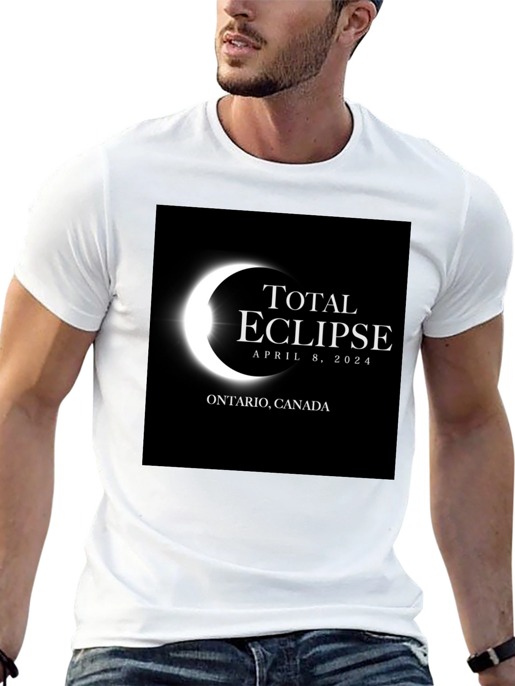 Total Eclipse April 8 2024 Ontario Canada Black T-Shirt