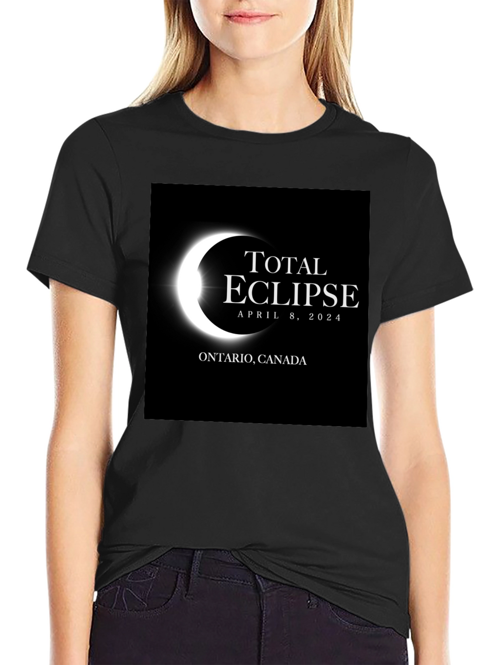 Total Eclipse April 8 2024 Ontario Canada Black T-Shirt
