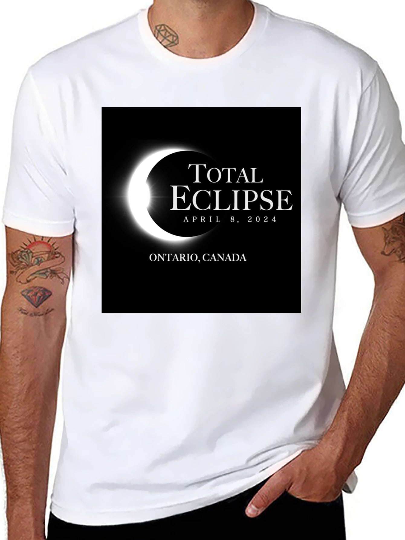 Total Eclipse April 8 2024 Ontario Canada Black T-Shirt