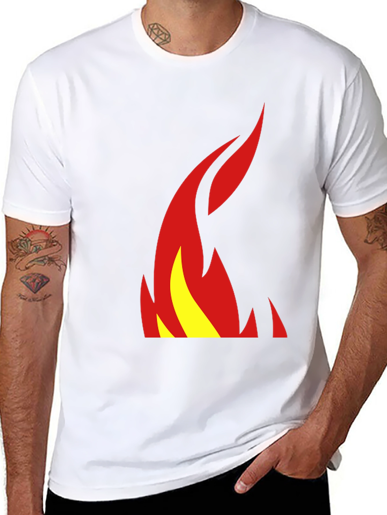 Flame Graphic Tee - Stylish Black T-Shirt