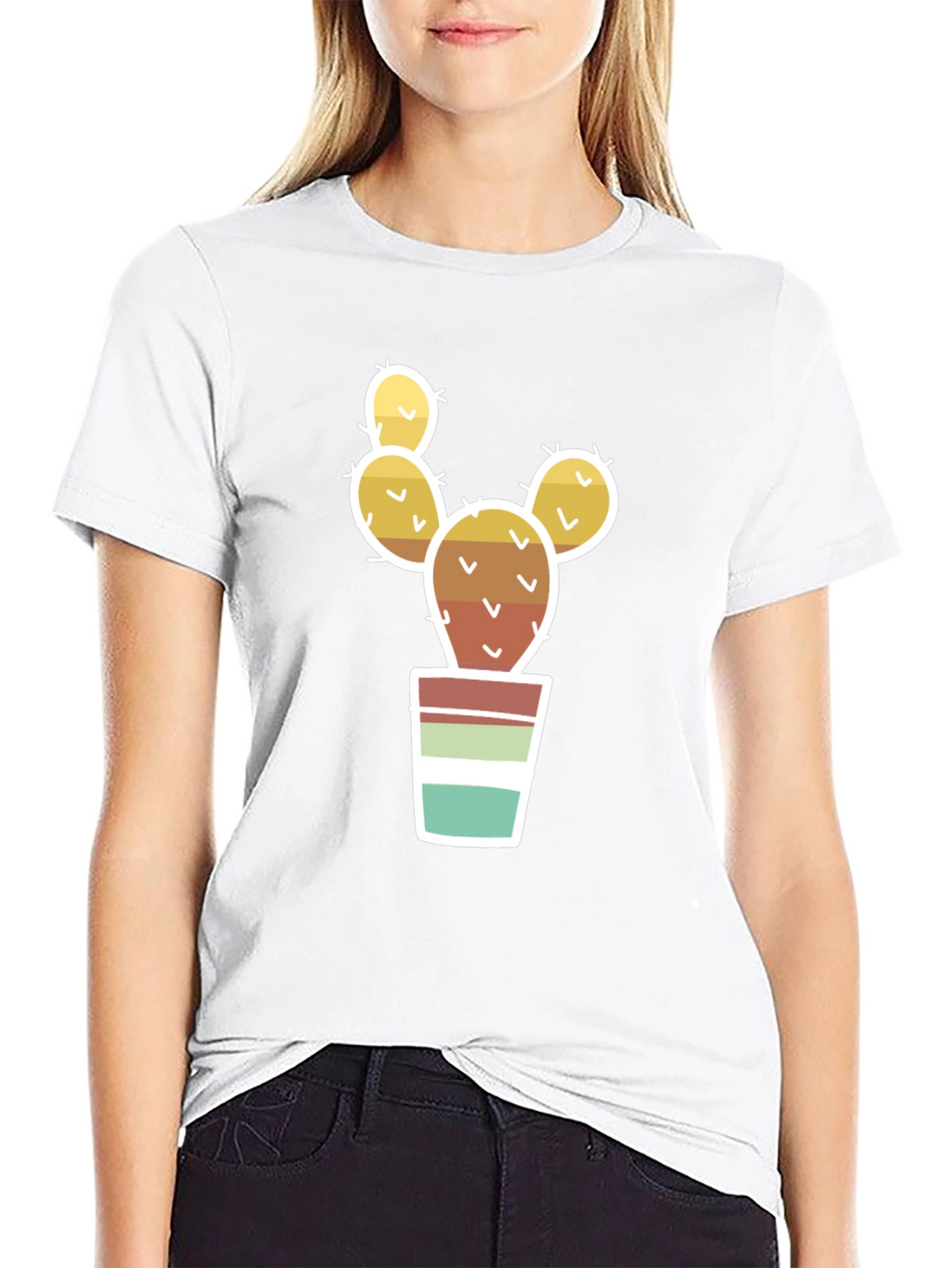 Cactus in Pot Graphic Tee - Black