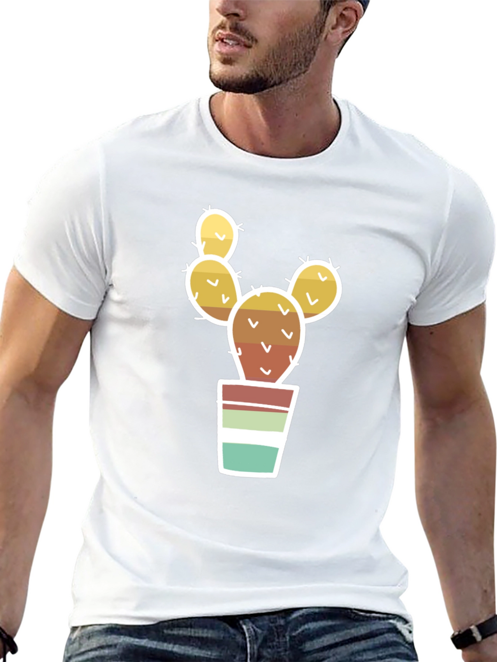 Cactus in Pot Graphic Tee - Black