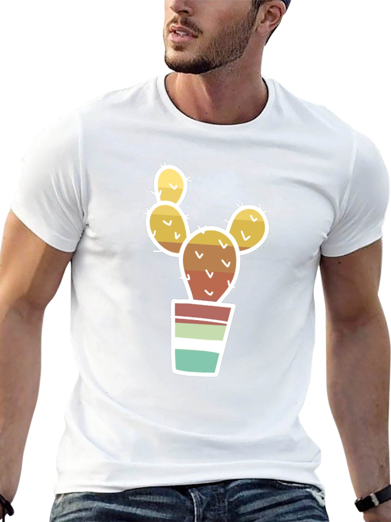 Cactus in Pot Graphic Tee - Black