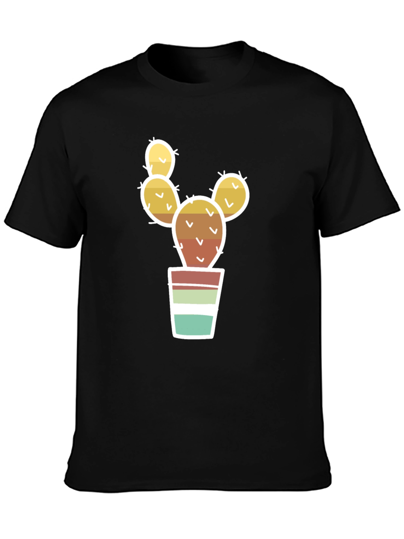 Cactus in Pot Graphic Tee - Black