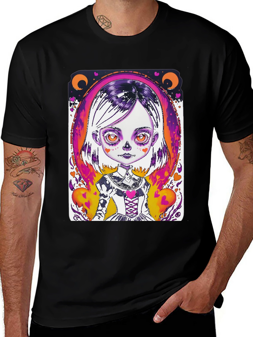 Spooky Cute Girl Graphic Tee - Halloween Style!