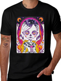 Spooky Cute Girl Graphic Tee - Halloween Style!