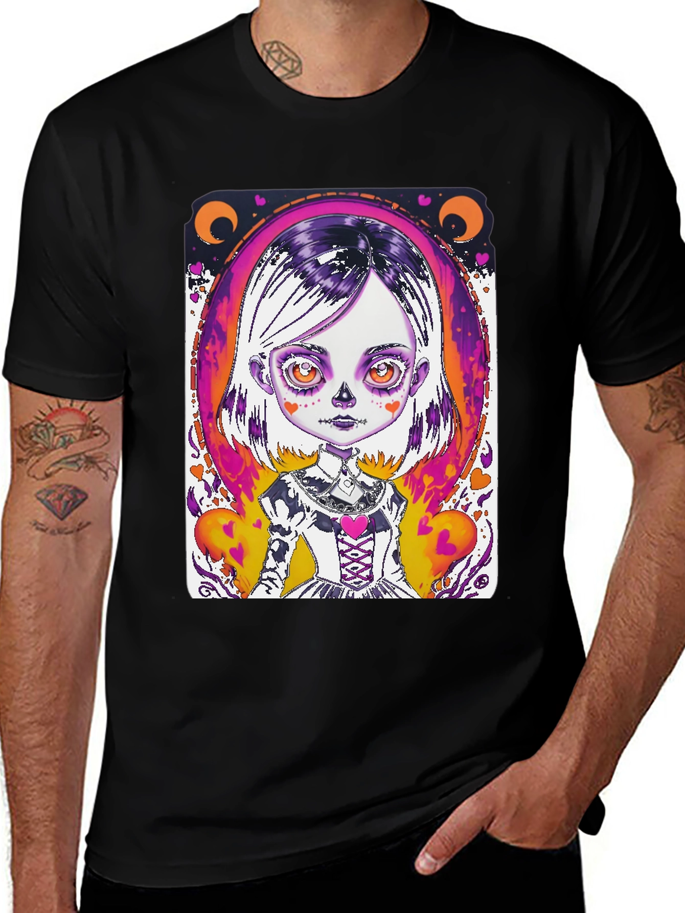 Spooky Cute Girl Graphic Tee - Halloween Style!