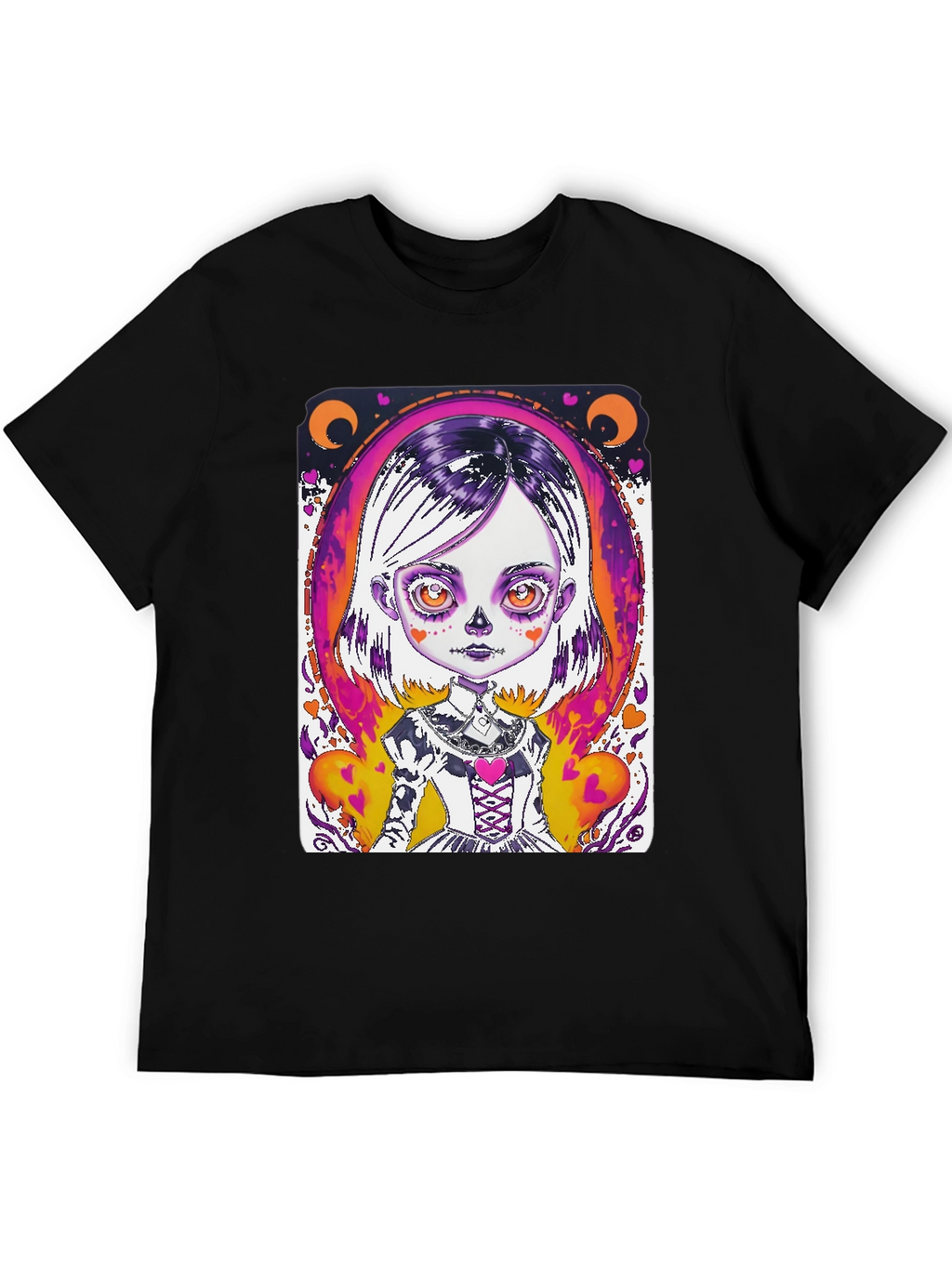 Spooky Cute Girl Graphic Tee - Halloween Style!