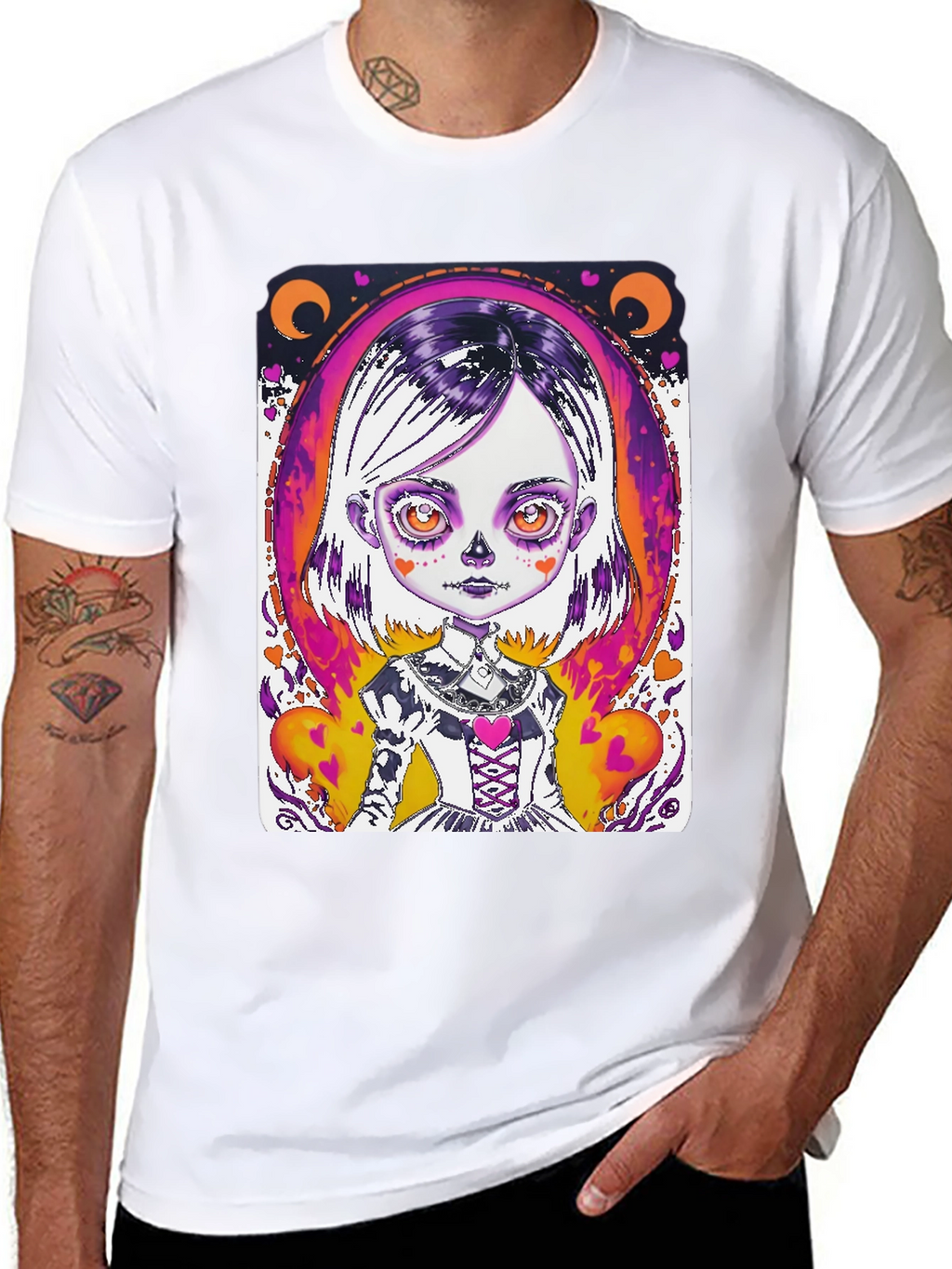 Spooky Cute Girl Graphic Tee - Halloween Style!