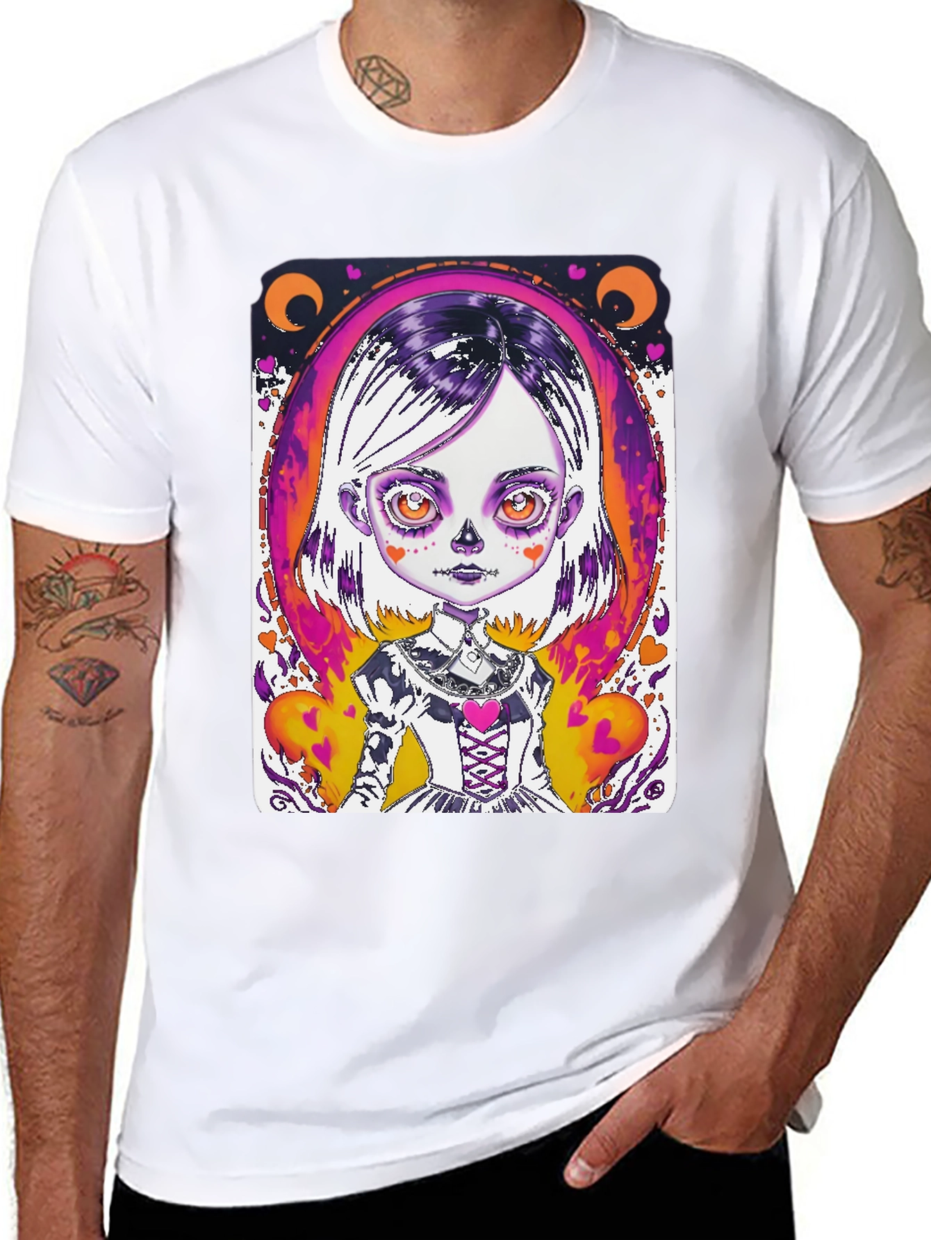 Spooky Cute Girl Graphic Tee - Halloween Style!