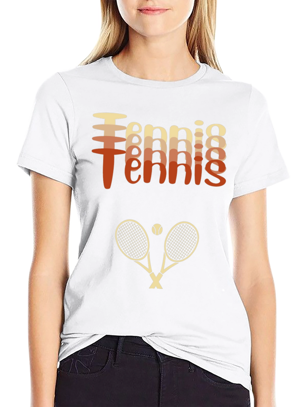 Retro Tennis Graphic Tee Shirt - Rackets & Ball