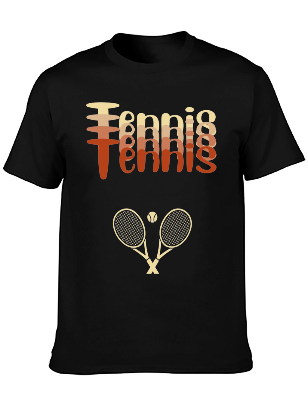 Retro Tennis Graphic Tee Shirt - Rackets & Ball