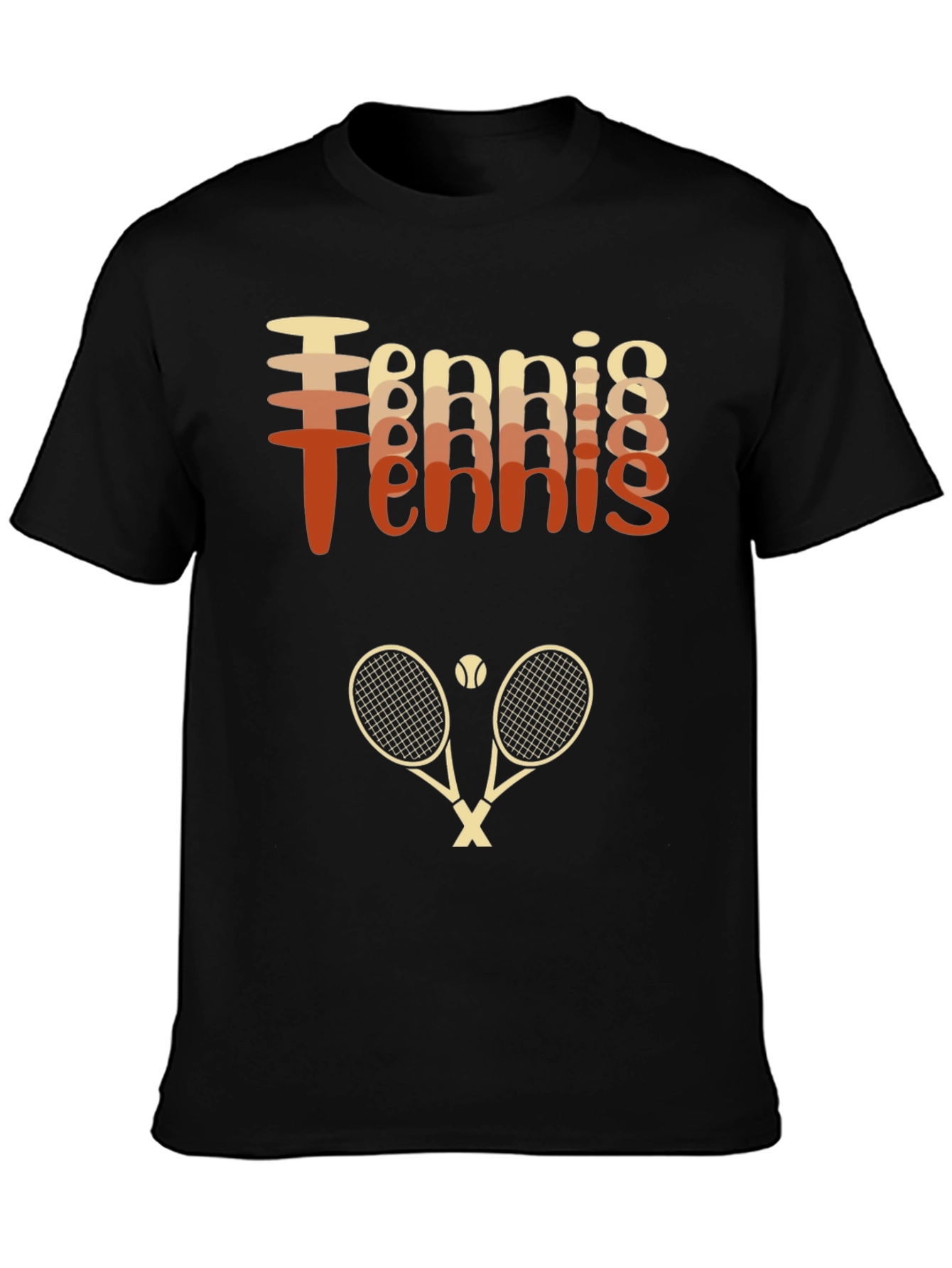 Retro Tennis Graphic Tee Shirt - Rackets & Ball