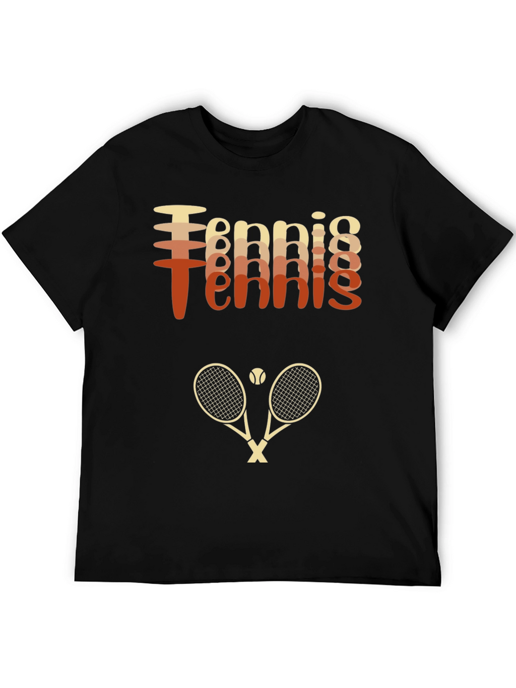 Retro Tennis Graphic Tee Shirt - Rackets & Ball